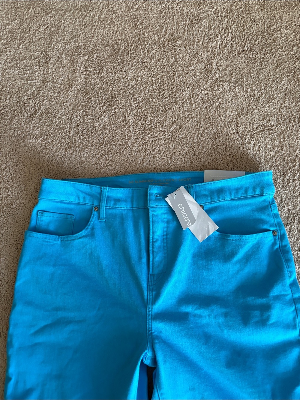 Chico's women’s Teal Bermuda Shorts NWT size 2 /12 - Picture 2 of 6